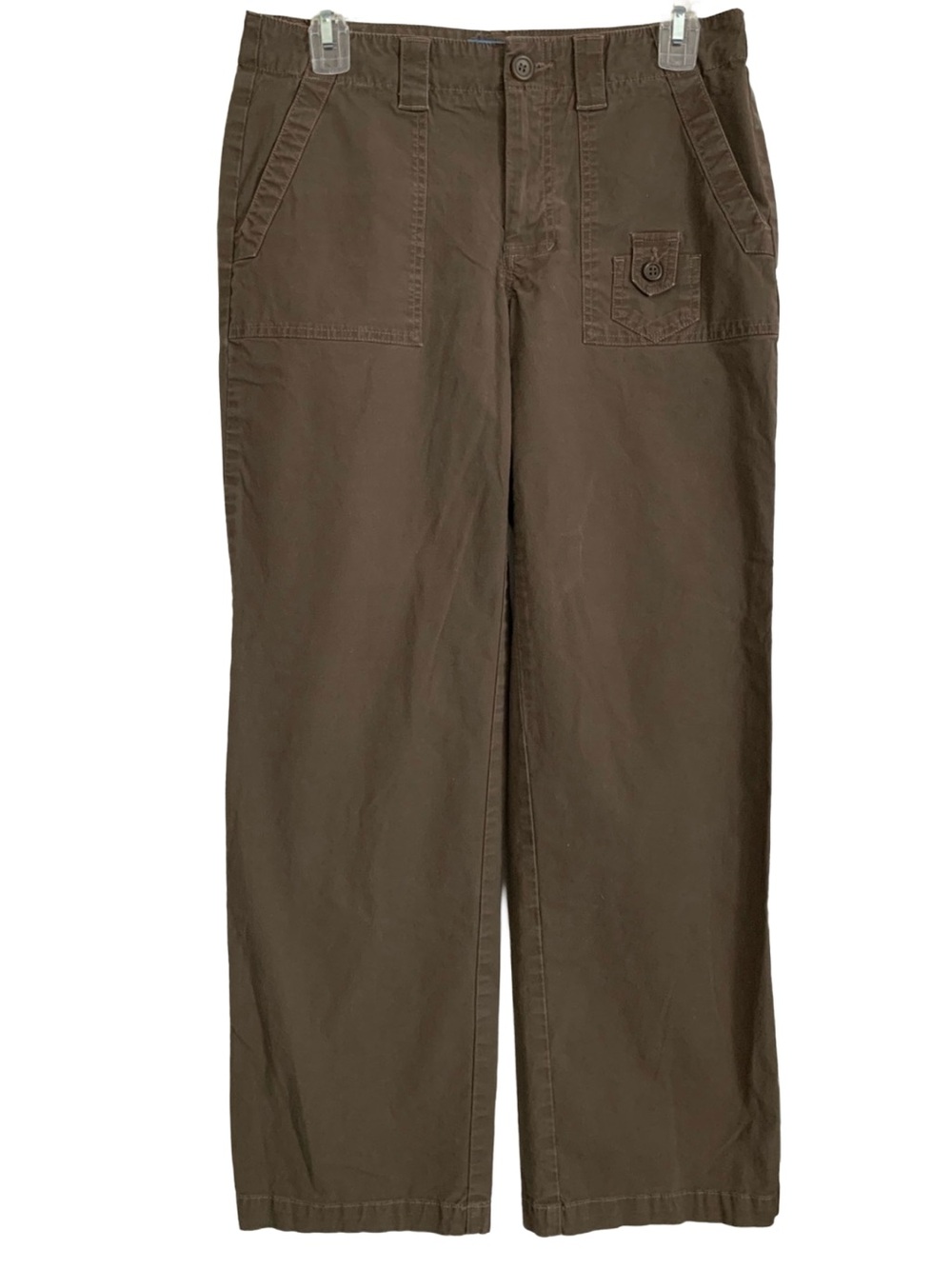 LEVIS Womenโs Brown Cotton Spandex Straight Leg Pants